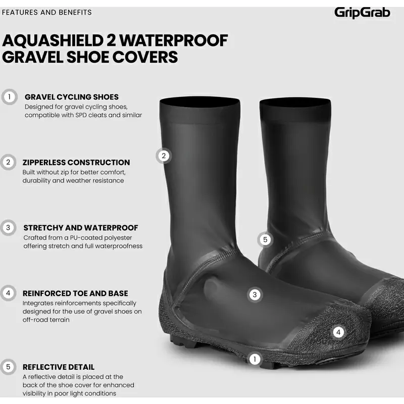 AquaShield 2 Shoe Cover for Gravel Shoes Black Size S (38-39) #7