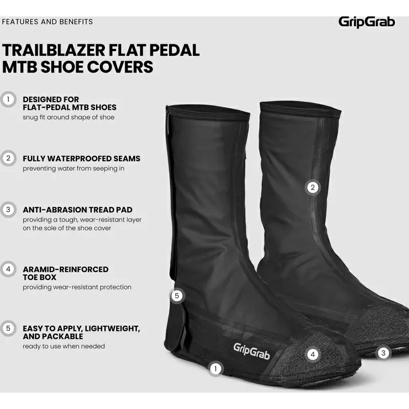 Trailblazer Overshoes for MTB Flat Shoes Black Size M (40-41) #6