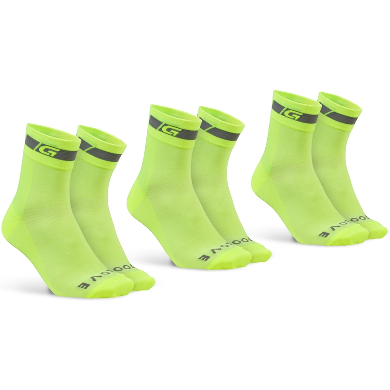 Chaussettes Jaune Fluo 3 Paires Taille M (41-44)