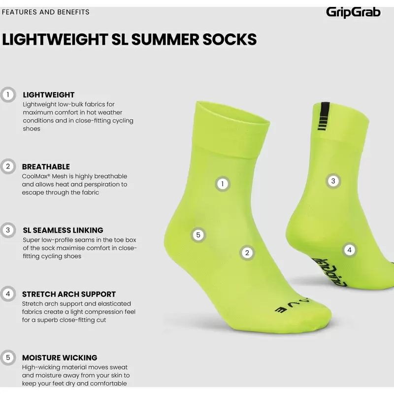 Leichte SL-Socken Fluo Gelb Größe S (38-41) #5