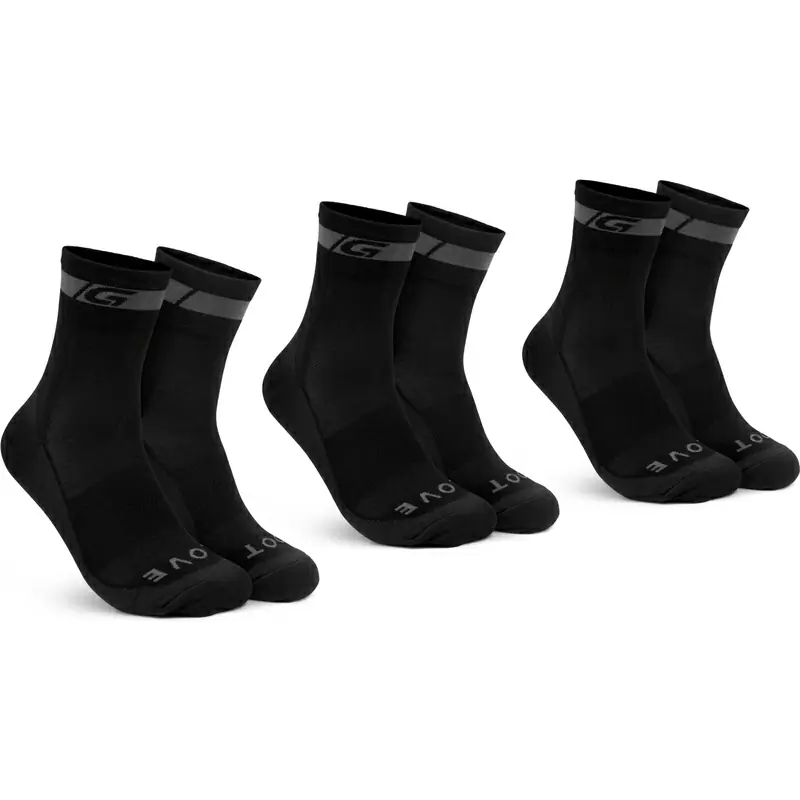 Chaussettes Mérinos Coupe Regular Noir 3 Paires Taille M (41-44) - image