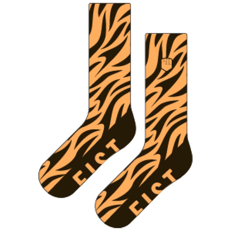 Meias de laranja/preto tigre s/m