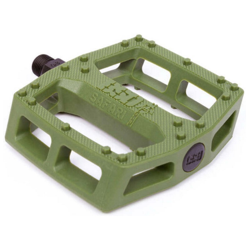 Par de Pedales SAFARI 9/16'' Verde Nylon/Fibra de Vidrio