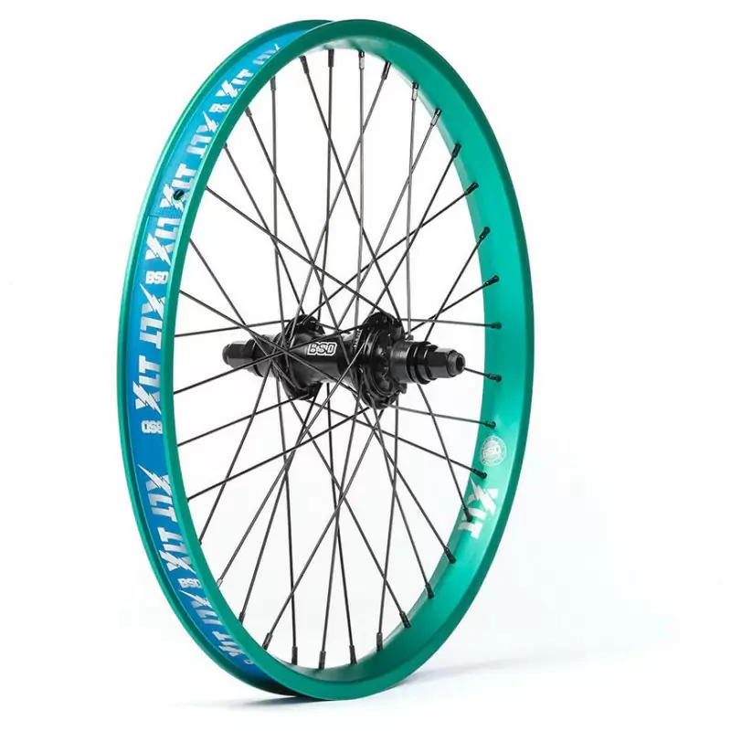 Rueda trasera BMX Street Pro de 20'', transmisión del lado izquierdo, verde agua - image