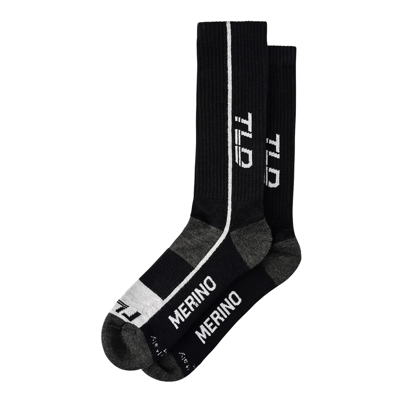 MTB -Strümpfe in Merino Chill Wolle Wolle Mono Schwarz Größe S/M
