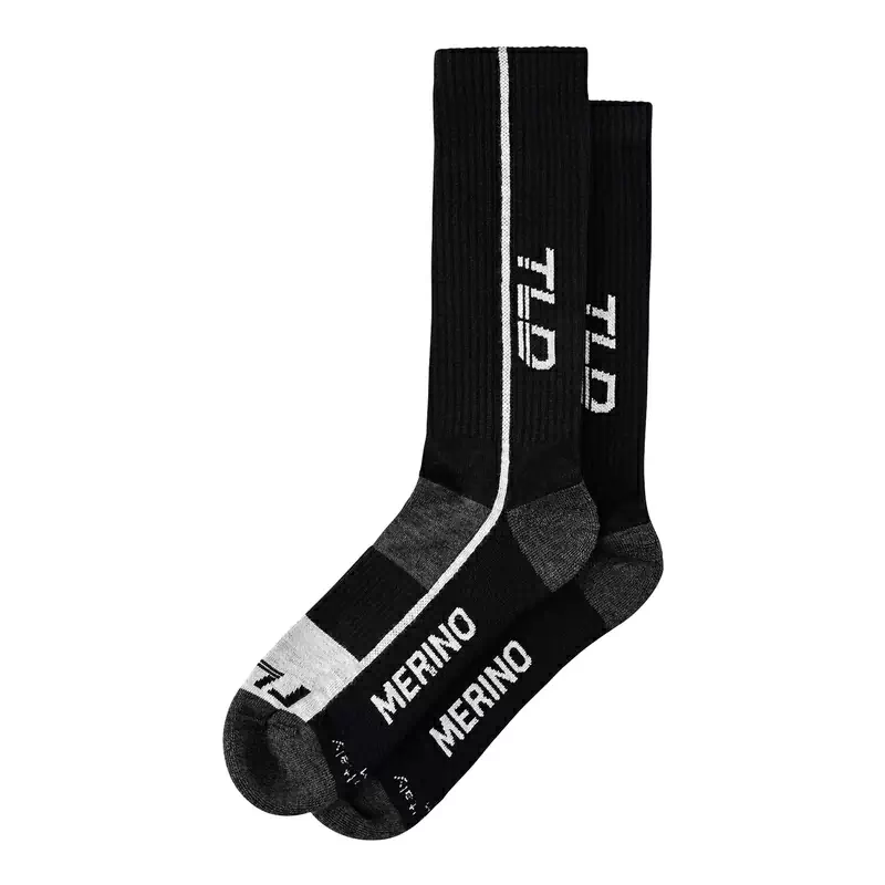 MTB -Strümpfe in Merino Chill Wolle Wolle Mono Schwarz Größe S/M - image