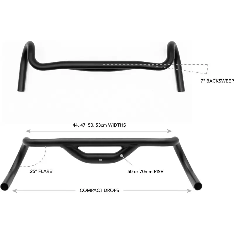 Manubrio Top Shelf 410mm 70mm Rise 25 Gradi Nero #2