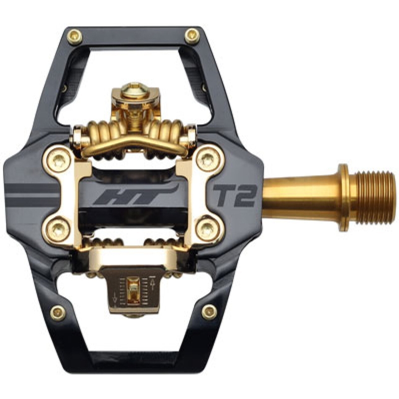 Par de pedal ht-t2 negro/dorado