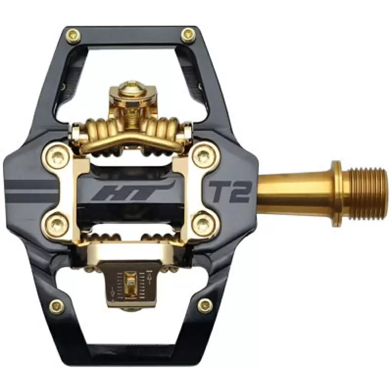 Par de pedal ht-t2 negro/dorado - image