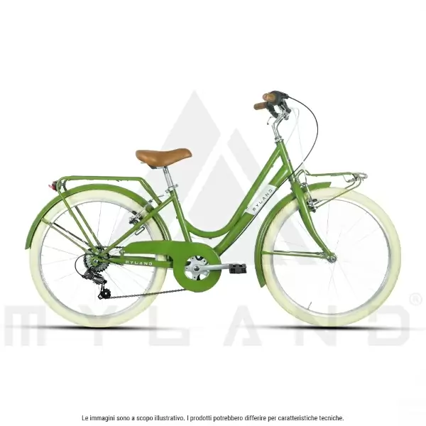Bicicletta KID 24.1 Bambina 8-11 Anni City 24'' 6v Verde #1