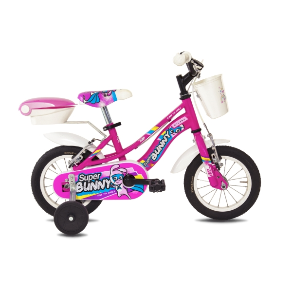 Super Bunny 12 Bici City Bimba 12'' 1V Acciaio Fucsia 1-3 Anni