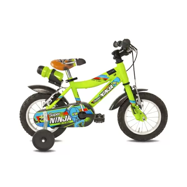 Super Ninja 12 Bici City Bimbo 12'' 1V Acciaio Verde 1-3 Anni - image
