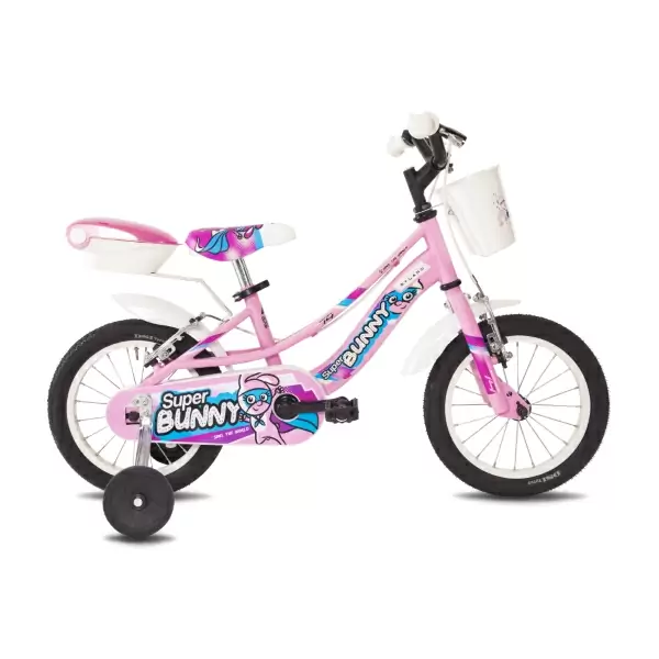 Bicicleta urbana para niña Super Bunny 14 14'' 1V acero rosa 2-4 años - image