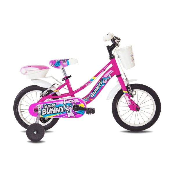 Bicicleta urbana para niña Super Bunny 14 14'' 1V Acero Fucsia 2-4 años