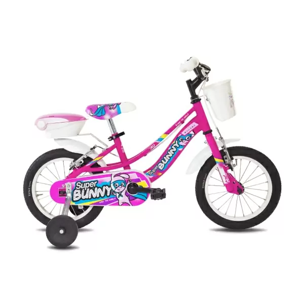 Super Bunny 14 Citybike für Mädchen, 14 Zoll, 1F, Stahl, Fuchsia, 2–4 Jahre - image