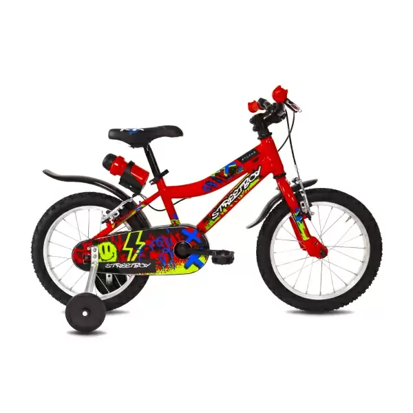 Street Boy 16 Bici City Bimbo 16'' 1V Acciaio Rosso 3-5 Anni - image