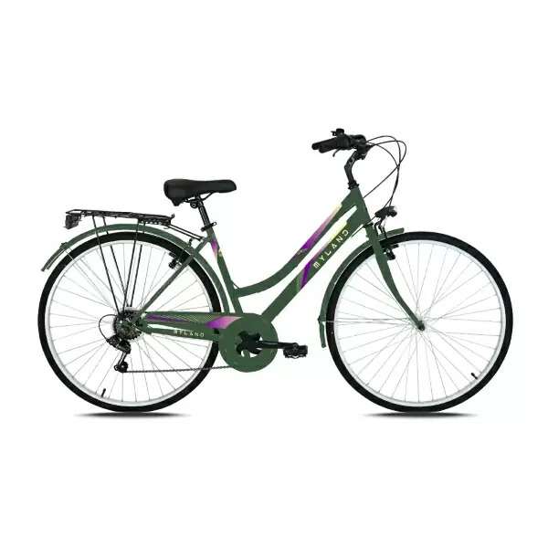 Bicicleta Urbana Mujer Dosso 28.1 28'' 7V Acero Verde-Morado Talla S - image