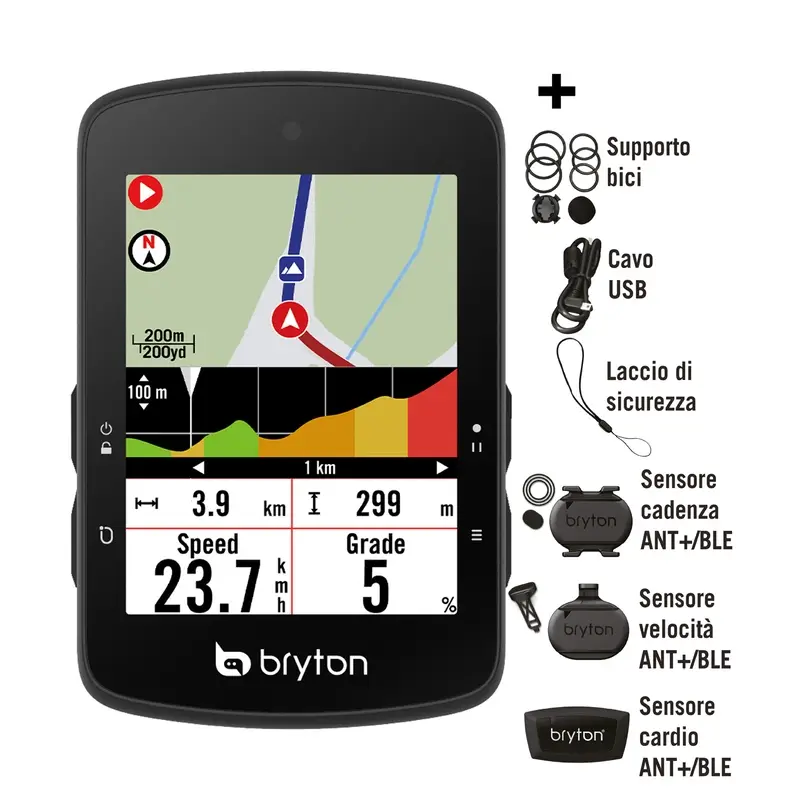 GPS Rider S510T Dual Sensor cadence and speed cyclocomputer + cardio band - image