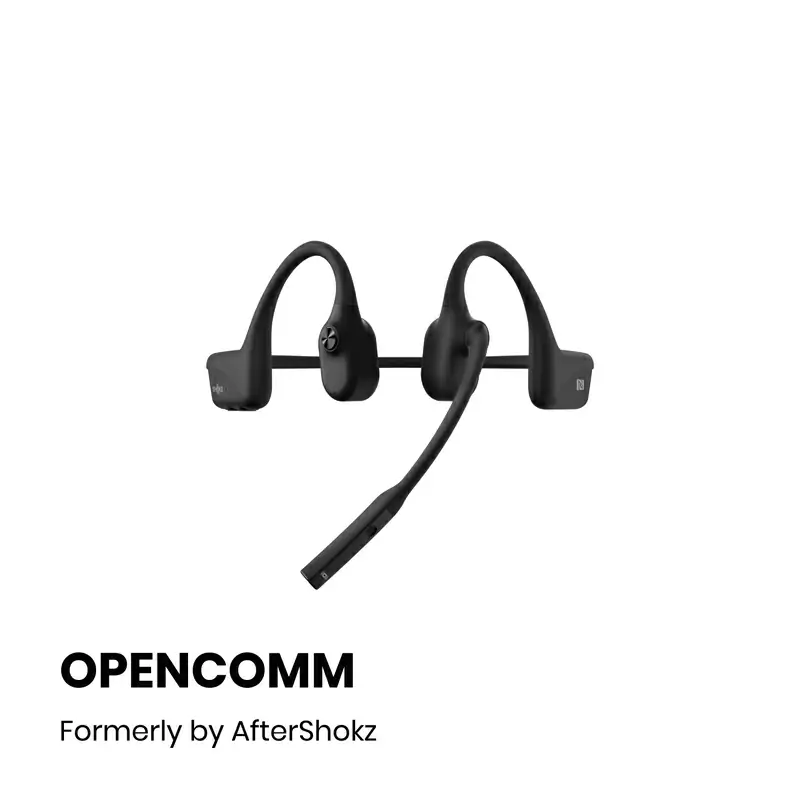 Cuffie A Conduzione Ossea Opencomm Bluetooth Con Microfono Nero #1