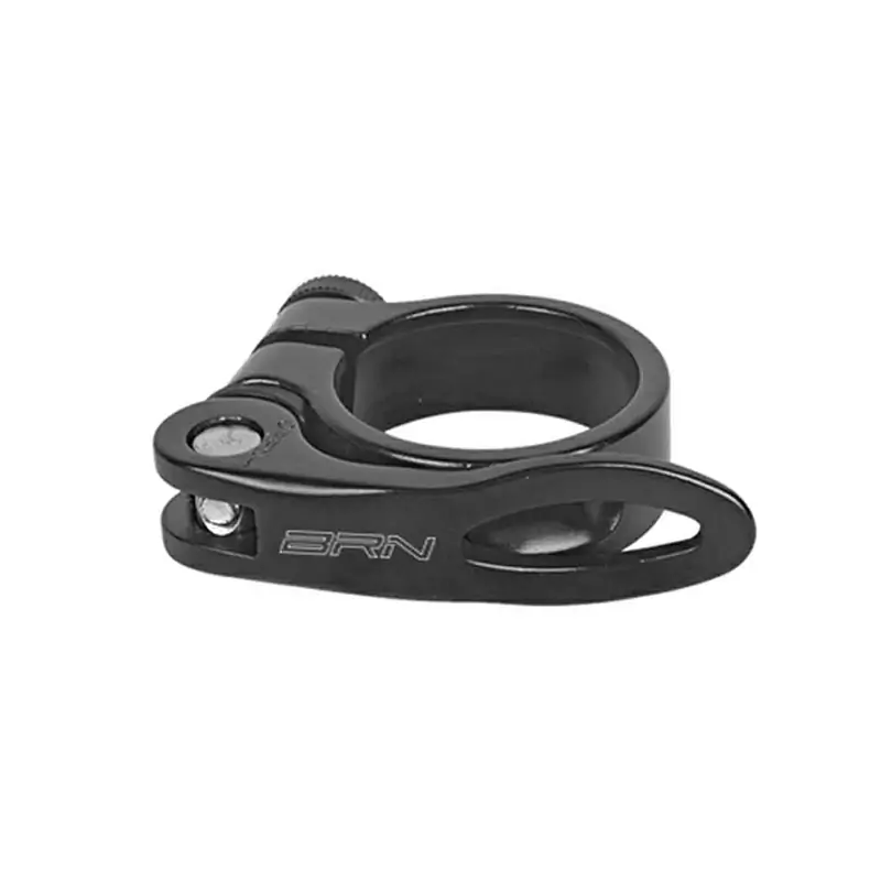 Abrazadera de sillín de aluminio con bloqueo, negra, 28,6 mm - image