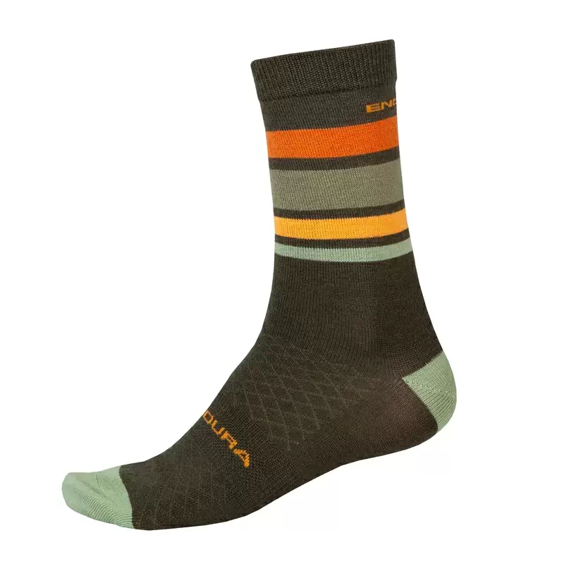 BaaBaa Merino Stripe Green Socks Size S/M - image