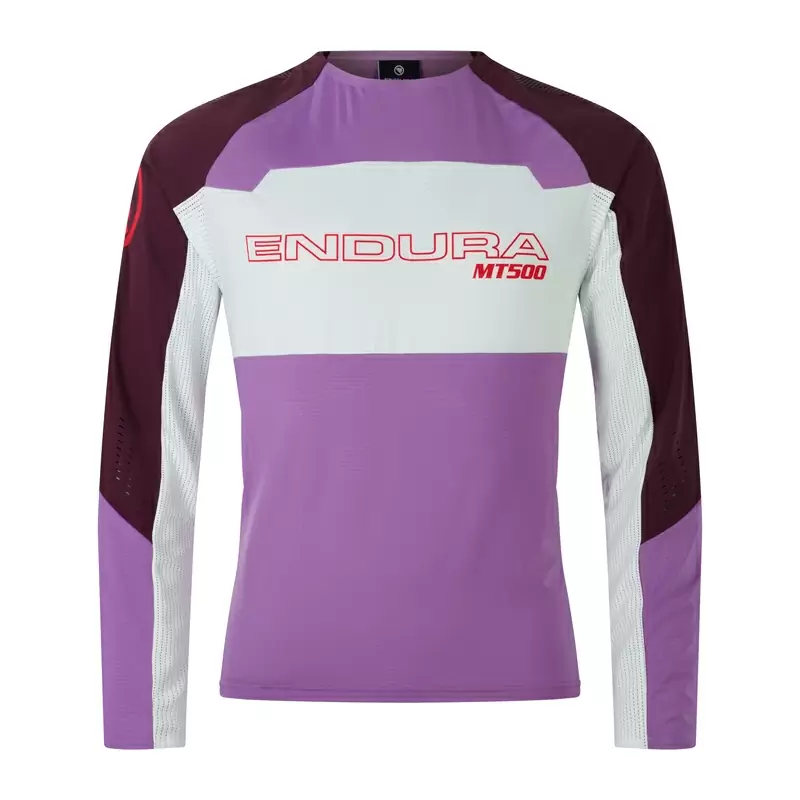 Maglia Maniche Lunghe MTB MT500 Burner Lite L/S Viola Taglia XL #1