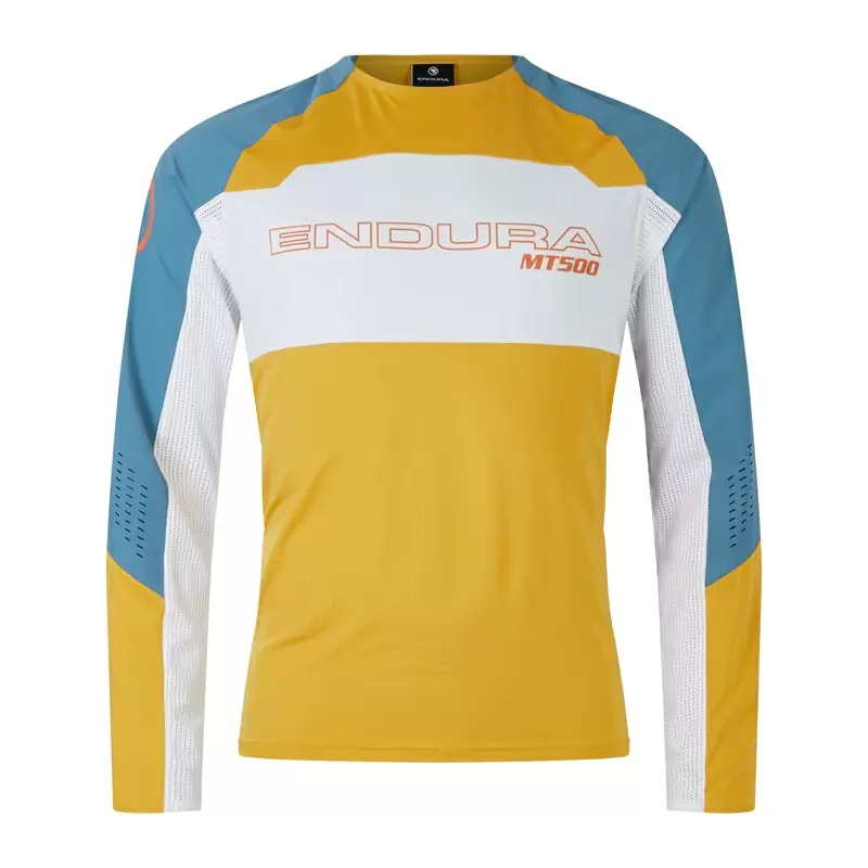 Maglia Maniche Lunghe MTB MT500 Burner Lite L/S Giallo/Azzurro Taglia L #1