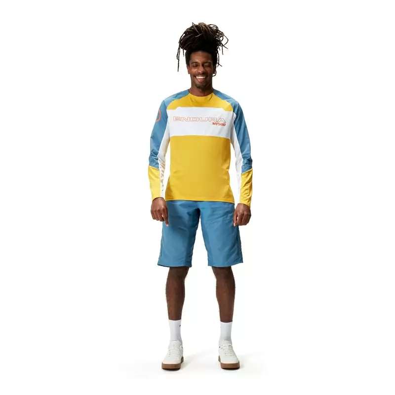 Maglia Maniche Lunghe MTB MT500 Burner Lite L/S Giallo/Azzurro Taglia L #11