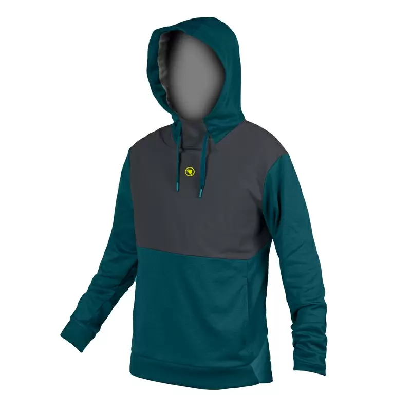 Felpa MTB Trailster Tech Hoodie Blu Petrolio Taglia XS - image