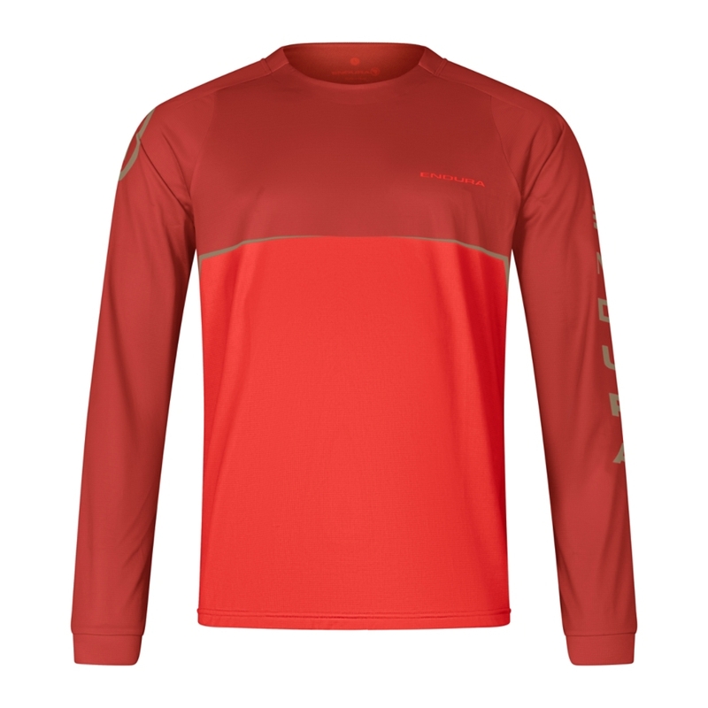 Long sleeve shirt core printed l/s tee red size l