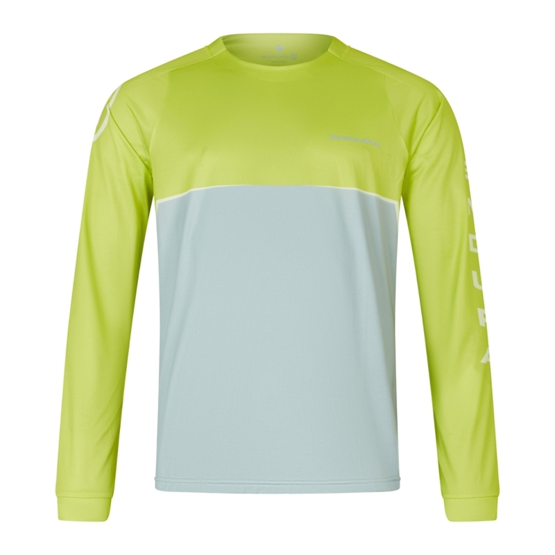 Maillot de VTT Manches Longues Singletrack Core Imprimé Vert Lime Taille S