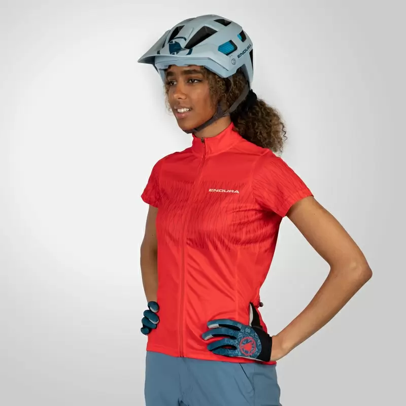 Camisa Manga Corta Hummvee Ray S/S Jersey Mujer Rojo Talla M #3