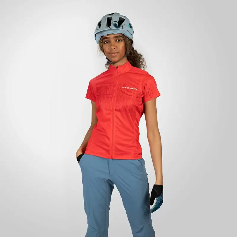 Hummvee Ray S/S Jersey Camiseta Manga Corta Mujer Rojo Talla XS #4
