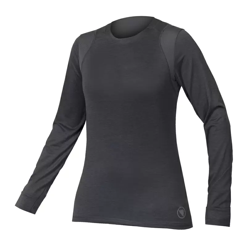Camisa SingleTrack L/S Jersey de manga comprida para mulheres cinza tamanho XS - image