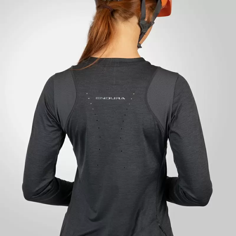 Camisa SingleTrack L/S Jersey de manga comprida para mulheres cinza tamanho XS #9