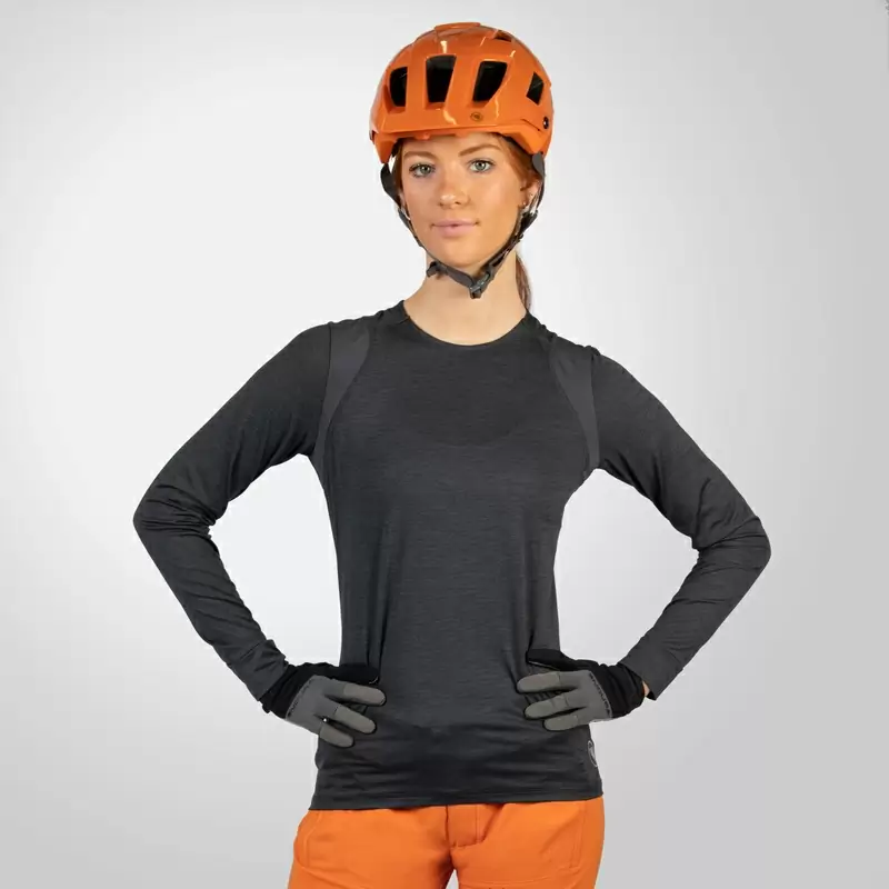 Camisa SingleTrack L/S Jersey de manga comprida para mulheres cinza tamanho XS #2