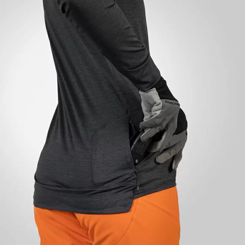 Camisa SingleTrack L/S Jersey de manga comprida para mulheres cinza tamanho XS #8