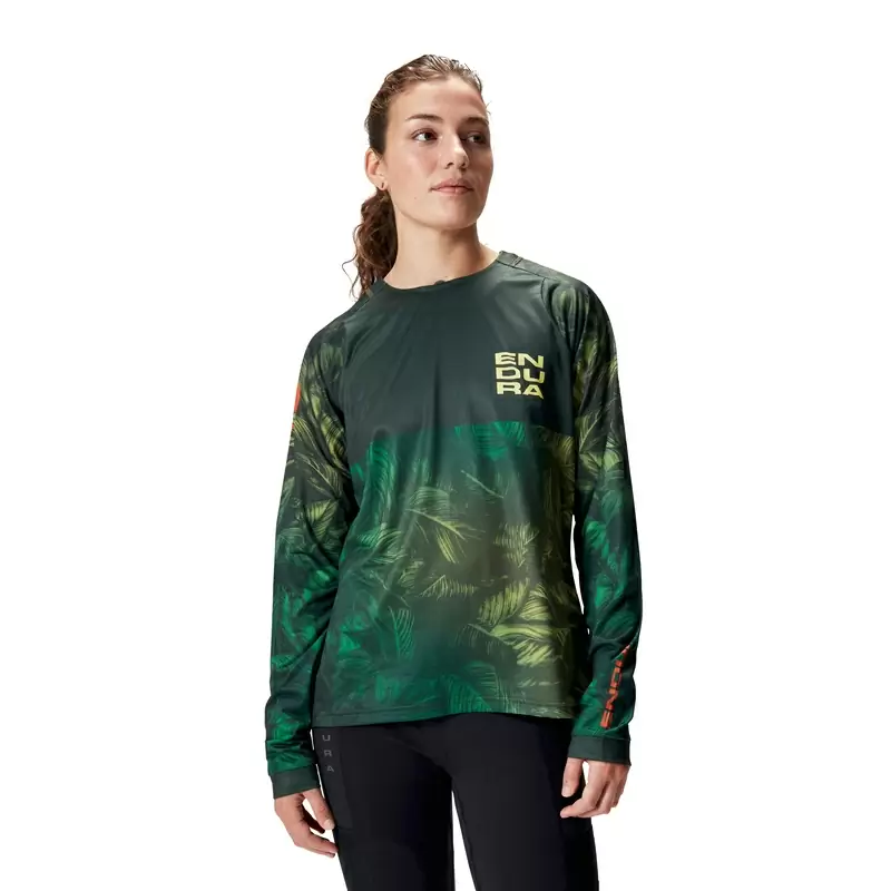 Maglia Manica Lunga Tropical L/S Tee LTD Grafica da Donna Verde Taglia XL #2