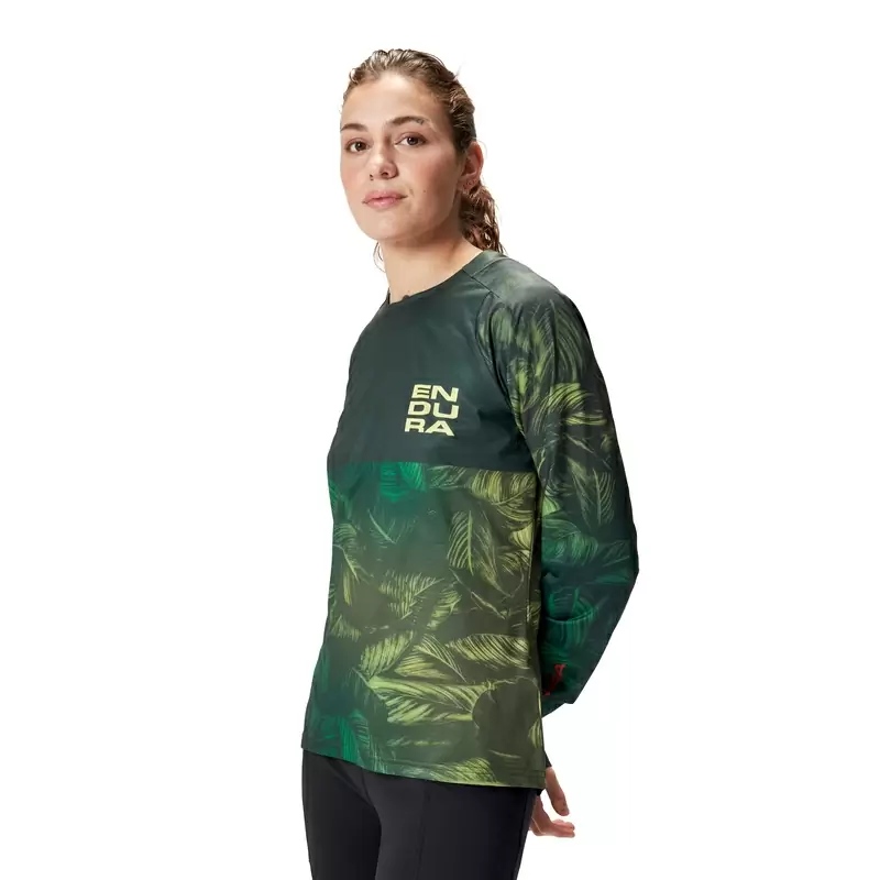 Maglia Manica Lunga Tropical L/S Tee LTD Grafica da Donna Verde Taglia XL #3