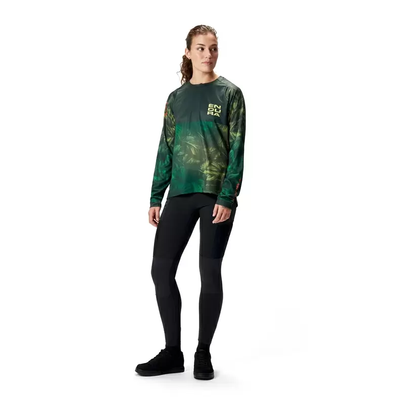 Maglia Manica Lunga Tropical L/S Tee LTD Grafica da Donna Verde Taglia XL #5