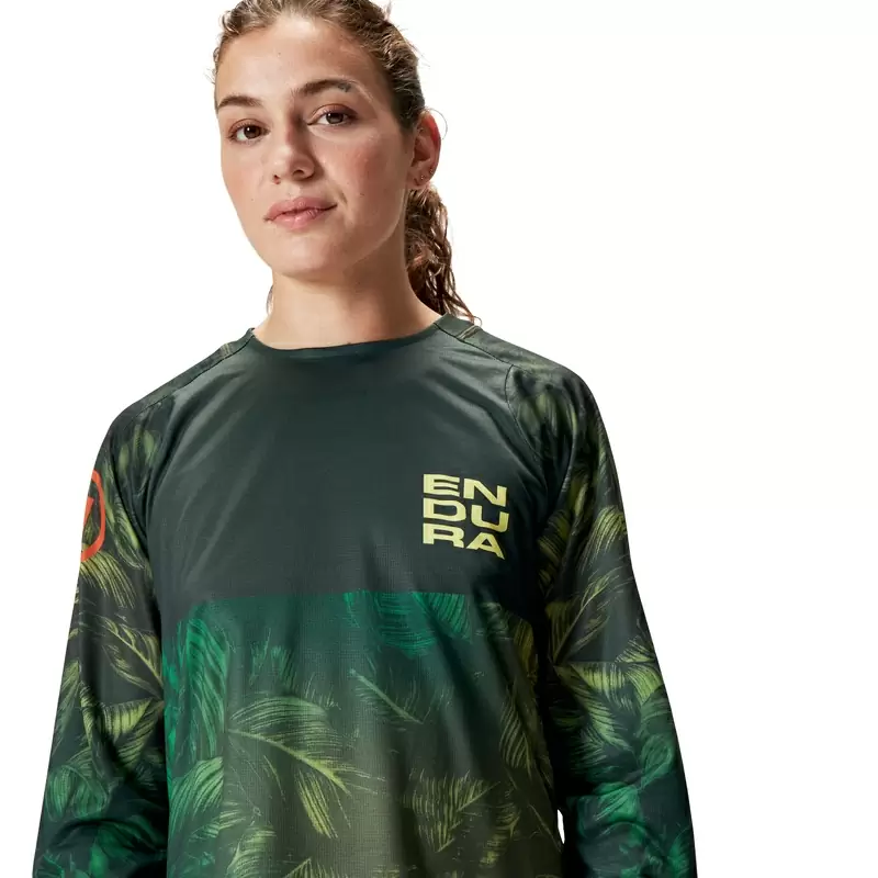 Maglia Manica Lunga Tropical L/S Tee LTD Grafica da Donna Verde Taglia XL #8