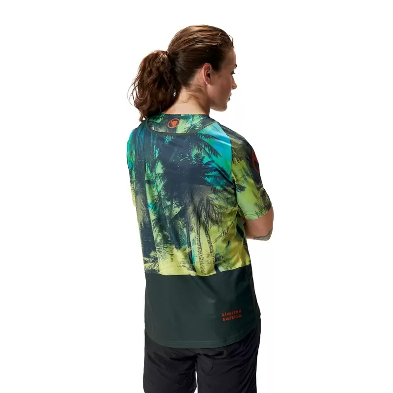 Maglia Manica Corta Tropical Tee LTD Grafica da Donna Verde Taglia L #4