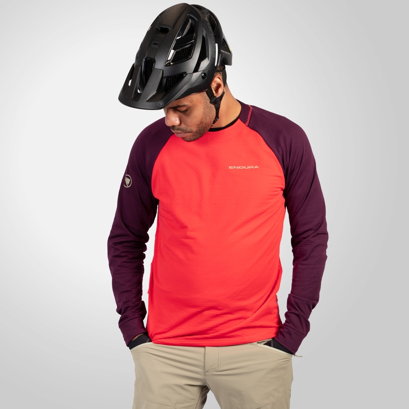 SingleTrack Fleece Langarmshirt Lila Größe S
