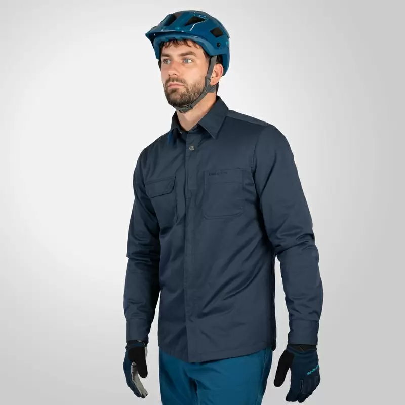 Hummvee Shacket Shirt Blue Size S #4