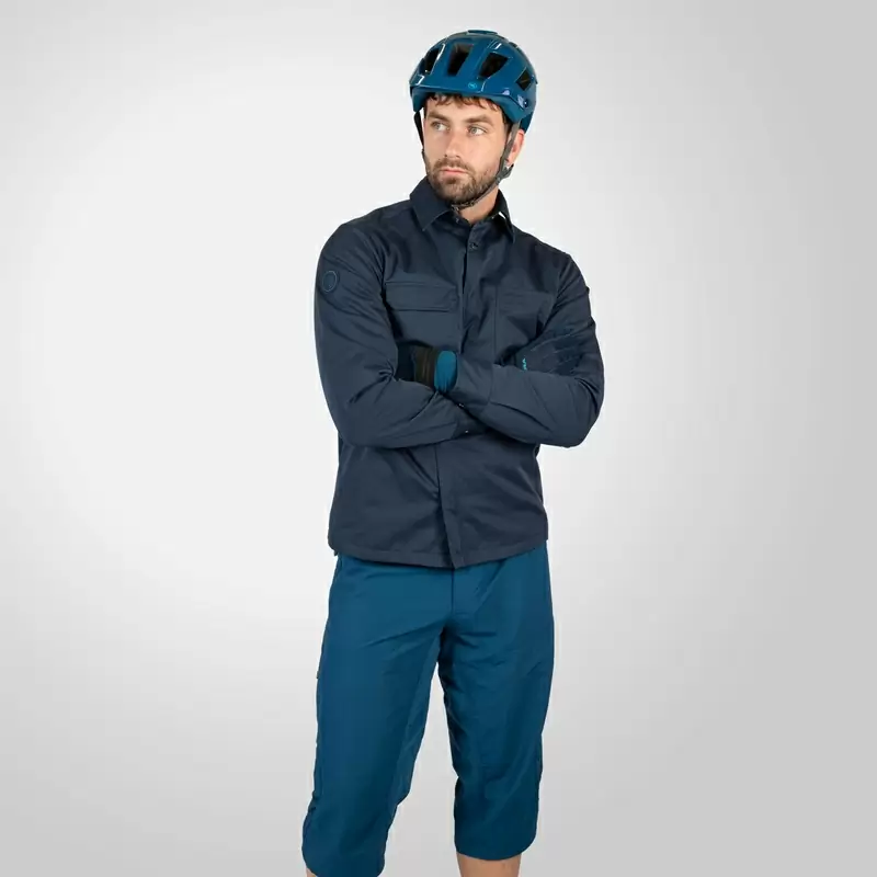 Hummvee Shacket Shirt Blue Size S #6