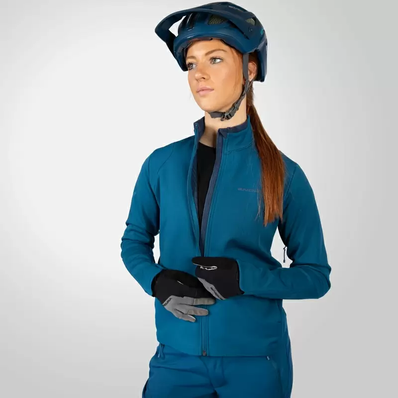 SingleTrack Softshell Ghillie Jacke für Damen, Blau, Größe XS #9