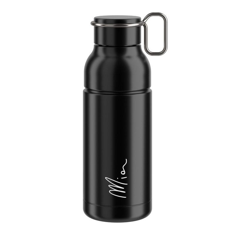 Bouteille d'eau Mia 650 ml noir en acier inoxydable