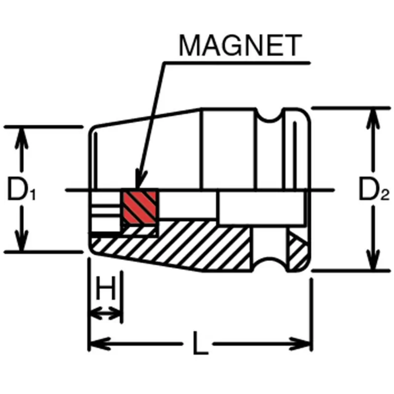 Kraft-Steckschlüsseleinsätze mit Torx-Maul und Magnet E8 mm L.32 Koken – Code 13425EG-E8 #1