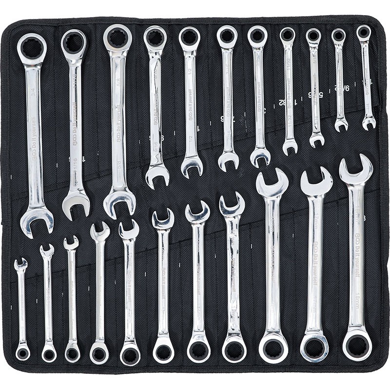 Conjunto de 22 unidades, chaves de combinação. Jack. Mm e Polegadas - Código BGS30010