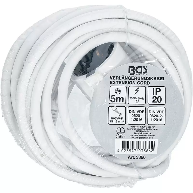Extension cord, IP 20, 5 meters - Code BGS3366 #2